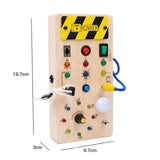 Children Busy Board Montessori Toys Wooden With Led Light Switch Control Board Parish Activities Sensory Games For 2-4 Years Old