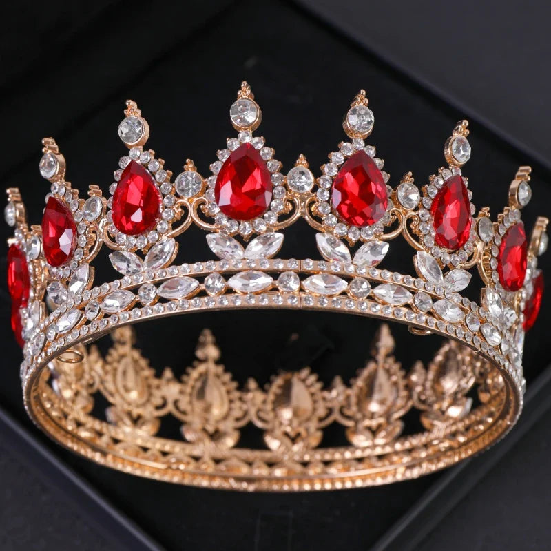 Baroque Crystal Tiaras And Crowns Rhinestone Prom Diadem Crown Tiara For Women Bridal Wedding Hair Accessories Jewelry Crown