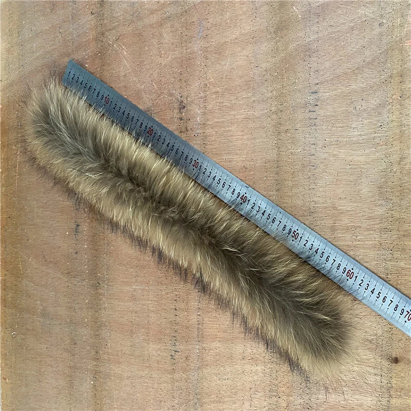 60x11cm Natural Mink Fur Collar for DIY Apparel Sewing Fluffy Trimming Fabric Coat Hood Shawl Decoration Sewing Costume Crafts