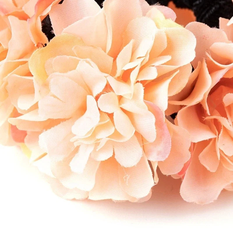 Flower Hair Tie Flower Hair Scrunchies For Women Flower Ponytail Holder Rose Scrunchies Hair Rope Elastic Hair Tie