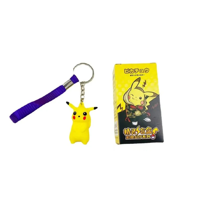 24 pieces/set Pokemon New Anime Kawaii Pikaqiu Keychain Blind Box Doll Toy Cute Children's Creative Birthday Gift Pendant