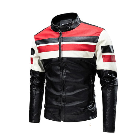 Men's Motorcycle Leather Jacket 2022 Brand New Casual Warm Fleece Biker Bomber PU Jacket Male Windproof Winter Vintage Overcoat