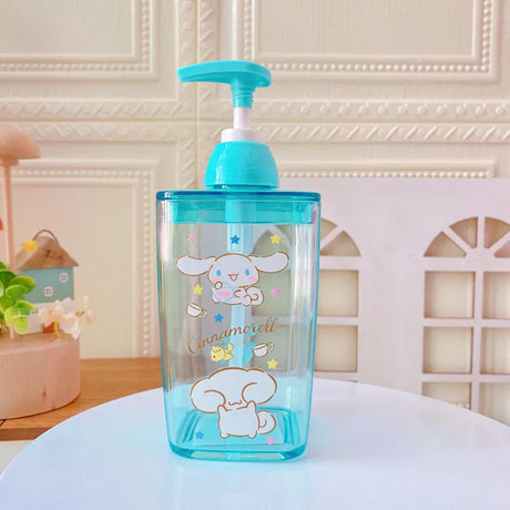 Sanrio Candy Color Soap Bottle Hello Kitty Cinnamoroll Girly Heart Press Bottle Bathroom Shower Gel Shampoo Dispensing Bottle