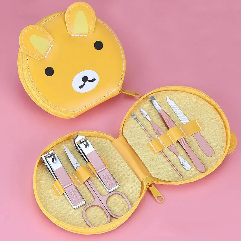 Baby Nail Scissor 7pcs Sets Baby Care Tool Kid Safe Portable Nail Clipper Trimmer Tweezer Children Manicure Kit