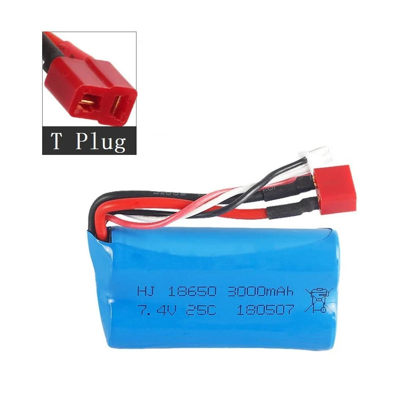 7.4V 3000mAh 18650 Lipo Battery for Wltoys 10428 /12428/12423 RC Car Parts 2s 7.4v battery For Wltoys 144001 A959-B A969-B Q46