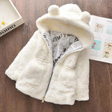 Winter Baby Girls Clothes Faux Fur Coat Fleece Jacket Warm Snowsuit Hooded Parka Children's Outerwear Autumn Clothing