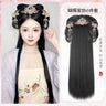 Hanfu Cosplay Wigs Women Black Anime Ancient Chinese Hanfu Wigs Headgear Accessories Hanfu Long Straight Wigs Black Wig Headband