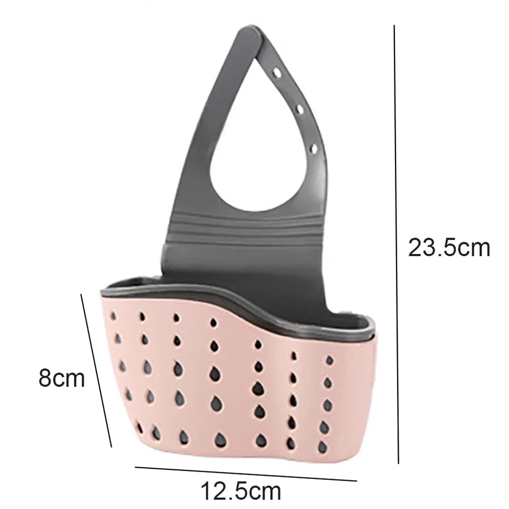 Kitchen Storage Drain Basket Soap Sponge Holder Kitchen Sink Holder Adjustable Sponge Shelf Hanging Drain Basket Kitchen Tools