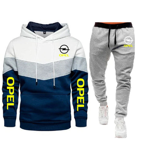 Men's Hoodie Pants Sports Suit OPEL Logo Print Casual Fleece High Quality Unisex Sportswear Jogging Suit Men's 2PCS Set