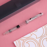 New PENBBS 494 Piston Fountain Pen Resin Transparent Clear EF F Nibs school office business writing gifts pens