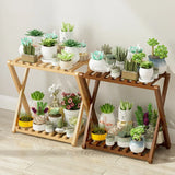 Wooden Multilayer Flowerpot Organizer Flower Holder Balcony Stand Pots Display Shelf Plant Stand Living Room Outdoor Furniture