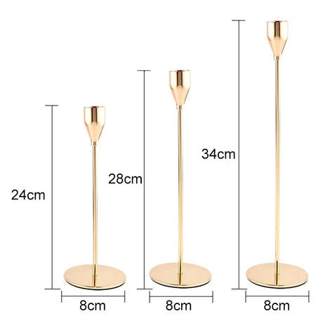 1 Set European Metal Candle Holder Exquisite Candlestick Candelabra Vintage Golden Wedding Decoration Home Living Room Decor