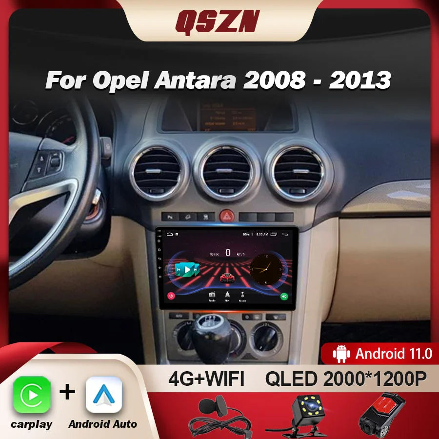 QSZN For Opel Antara 2008-2013 Car Player Stereo Radio Multimedia Navigation Carplay Intelligent System Bluetooth Android 13