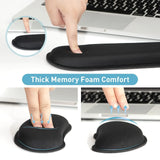 Keyboard Wrist Rest Pad Wrist Rest Mouse Pad Memory Foam Superfine Fibre for PC Computer Gaming Keyboard Raised Platform Hands