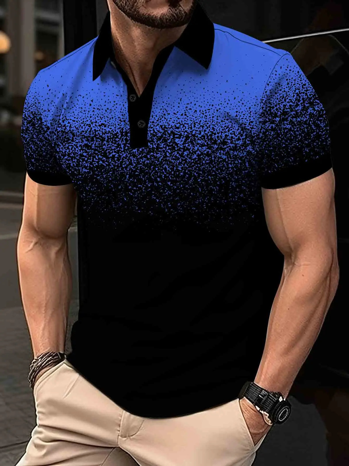 Euro size Fashion Boutique Men's Polo Shirt Summer Casual Business Versatile Clothing Comfortable Breathable Polo sleeve Top