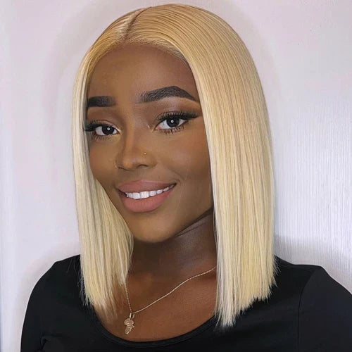 Wear Go Glueless Wig 99J Burgundy Short Bob Wig 13X4 Lace Front Wigs For Black Women Brazilian Human Hair Red Highlighted Color