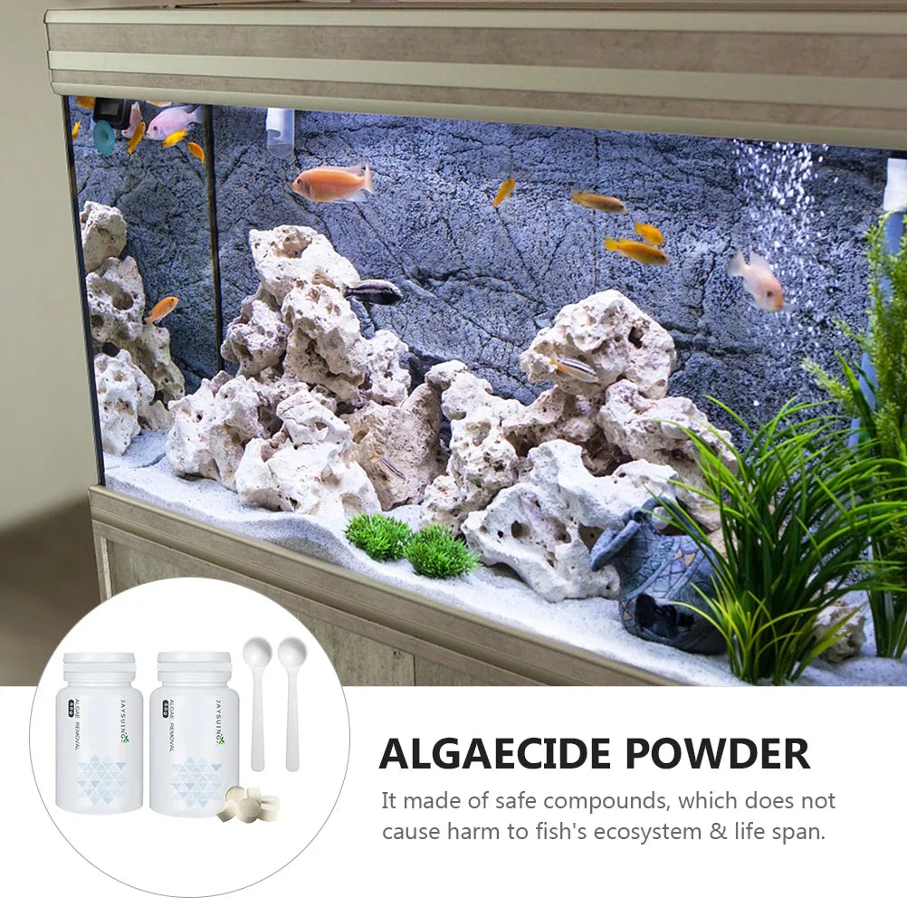 2 Bottle Removing Moss and Algae Tablets Fish Tank Cleaner Aquarium Algaecide Detergent Algin Removal