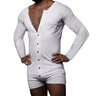 New 2024 Men's Sexy Pajamas Sets Casual One Piece Men Long Sleeve Solid Romper Single-breasted Jumpsuit Sleepwear Nightwear Male