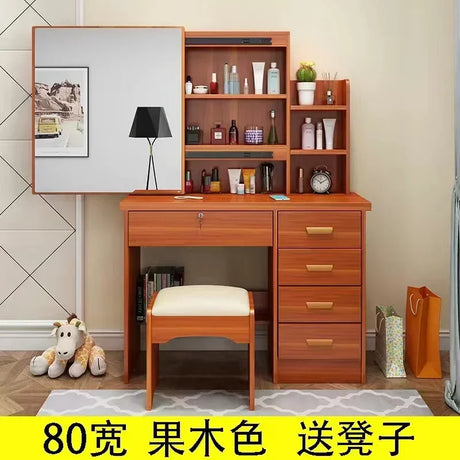 Dressing Table Length Drawers Amp Stool  Bedroom Small Apartment Simple Modern Sliding Mirror Simple Storage Cabinet Furniture