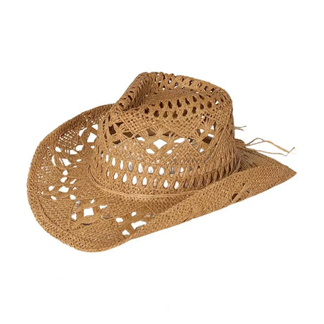 Western Cowboy Straw Hat Summer Men Women Wide Brim Beach UV Protection Fedora Sun Hat Sunscreen Hat Elegant Floppy Beach Hats