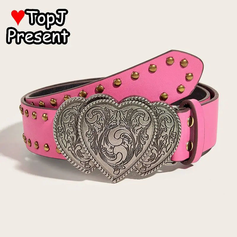 Women’s Men Punk Harajuku Y2K Girls Rivet Street Shaped Decoration Gothic Lolita New Trend American Personality Leather Belt