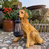 Solar Simulation Animal Light Outdoor Waterproof Resin Dog Statues Led Night Lights For Pathway Yard Garden Wildlife Decoration