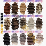 FREEDOM Synthetic Deep Curly Twist Crochet Hair 16 Inch Deep Wave Braid Hair Soft Ombre Blonde Brown Braiding Hair Extensions