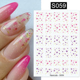 3D Silver Frame Nail Sticker Silver Bronzing Stripe Lines Sliders For Nails Tribal Pattern Decals Marble Blooming Nail Tattoos