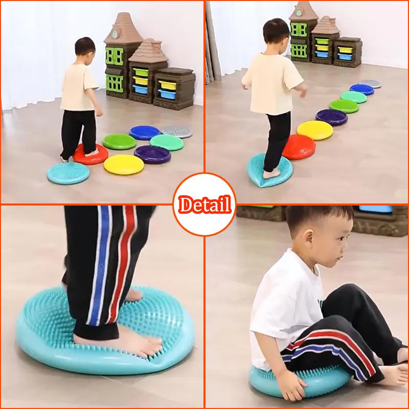 Montessori Children Toys PVC Balance Stone Inflatable Cushion Sensory Integration Training Tactile Sensing Party Social Games