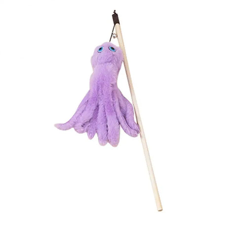 Octopus Plush Cat Stick Funny Pet Cat Toys Interactive Playing Toy For Cats Teaser Kitten Rod Wand Pet Accessories