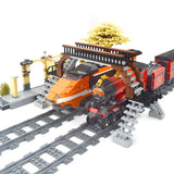 City Trains Parts Bridge Tunnel Model straight curved Rail Bricks soft Flexible Cross Tracks Railway  DIY Building Blocks