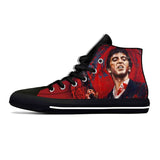 Hot Scarface Tony Montana Movie Anime Cartoon Casual Shoes High Top Lightweight Summer Board Shoes Breathable Men Women Sneakers