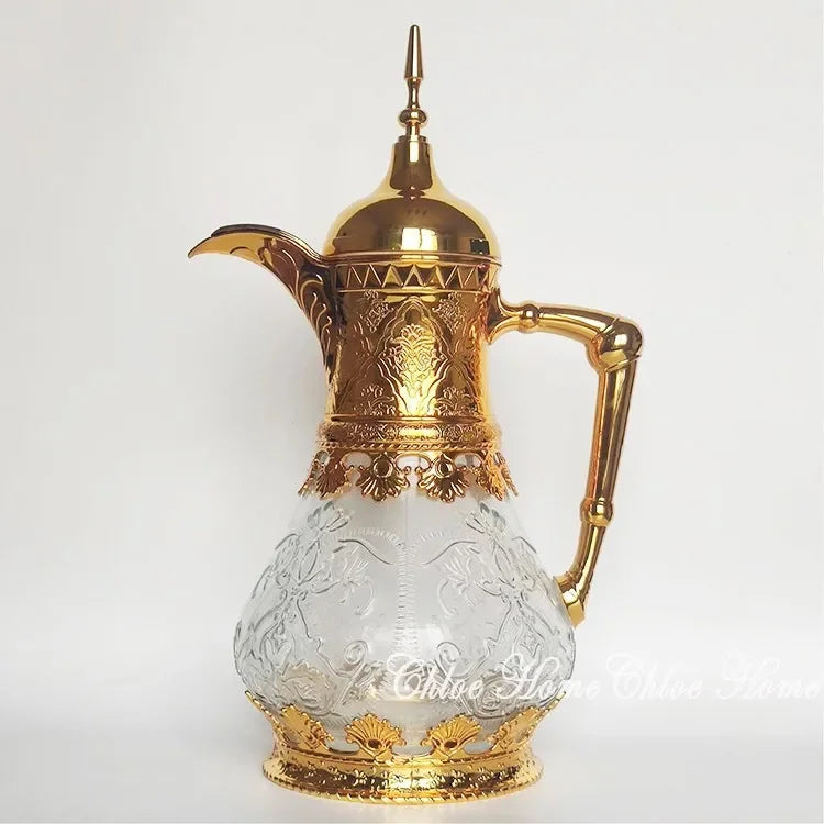 1.6L Arabic Style Coffee Pot Juice Tea Kettle Water Bottles Cold Brew Pots Kitchen Vintage Coffeeware Teaware for Family Reunion