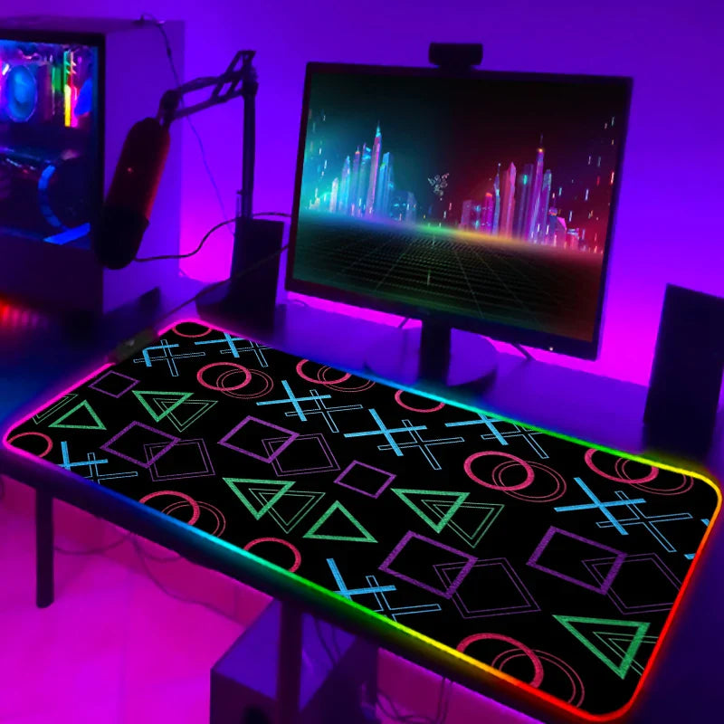 Mouse Pad With Backlight Deskmat Anime Mousepad PS4 Gamer Desk Computer Mouse Pad 900 × 400 Gaming Pc Gamer Full Led Mat Diy Rug