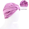 Women Stretch Silk Imitation Nightcap Fashion Color Contrast Knotted Headband Hat Double-layer Hair Care Hat Cancer Chemo Cap