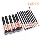 14 PCS Makeup Brushes Set Eye Shadow Foundation Women Cosmetic Brush Eyeshadow Blush Beauty Soft Make Up Blending Tools Bag