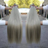 Straight Hair Bundles Extensions Smooth Ombre Hair Weaving 36Inch Super Long Synthetic Straight Hair Bundles Full to End