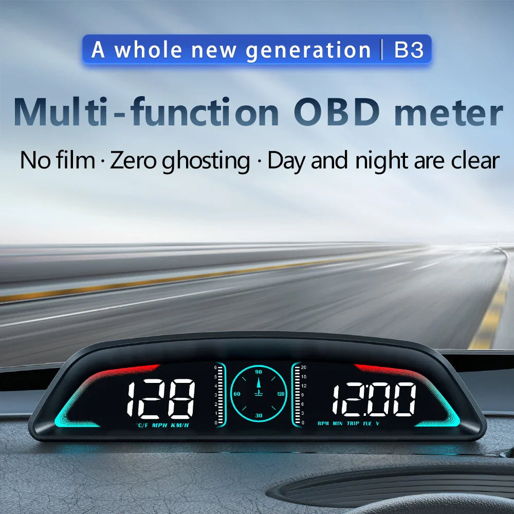 B3 G3 GPS / OBD Multifunctional Car HUD Head Up Display Car Speedometer Accessories RPM Water Temperature Overspeed Alarm