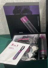 HOMEFISH 5 in 1 Hair Dryer Brush Hot Air Brush & Volumizer Styler Set with Interchangeable Brush Head Negative Ionic Blow Dryer