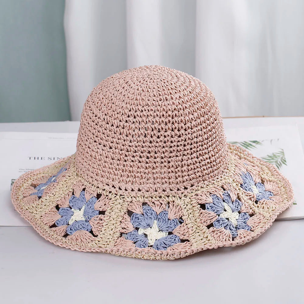 NEW 2022 Womens Straw Hats crochet hat bucket hat UV Protection Sun Visor beach hat Women Visors Ladies hat Women Summer hat Cap