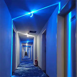 Waterproof RGB LED Window Sill Light With Remote 360 Degree Ray Door Frame Line Wall Lamp Villa Hotel Aisle Bar Decor Sconce