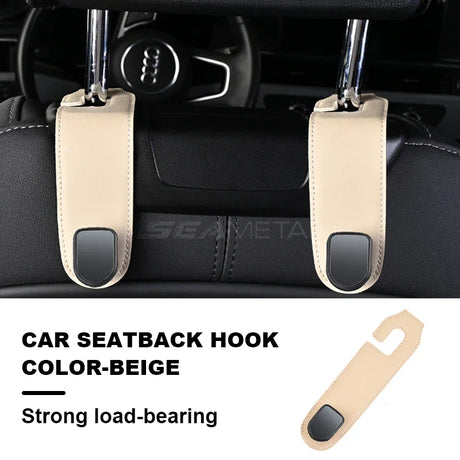 BLALION Car Seat Hook Hanger Hook Flip Leather Suede Auto Back Seat Headrest Hooks Storage Hanger Upgrade Car Interior Organizer