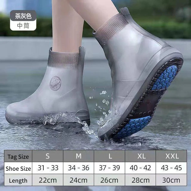 Rain Boots Cover Silicone Rain Boots Waterproof Shoe Cover Children Rainy Day Outdoor Rain Boots High Tube Thickened Non-slip