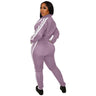 Ladies Tracksuits 2 Piece Set Sports Suit Zipper V Neck Long Sleeve Pink Letter Striped Print Pants Set Zipper Jacket Tops Suit