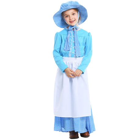 Kids Maid Dress Cosplay Kid Girl Fancy Pastoral Dress Grandmother Costume Colonial Stage Performance Halloween Carnival Costumes