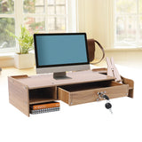 Wood Monitor Riser with Drawer Computer/Laptop/PC Stand for Desk Organizer Wooden Desk Organizer W/ Drawer File Storage Desk