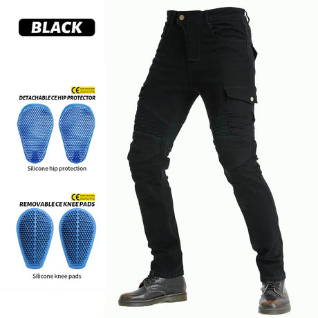 Men Jeans Men Motorcycle Pants Motorcycle Jeans Protective Gear Riding Touring Motorbike Trousers With Hip and Knee Gears