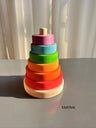 Kids Wooden Toys Pastel Nordic Buiding Blocks Stacking Crochet House  Animals Rainbow Forest Trees