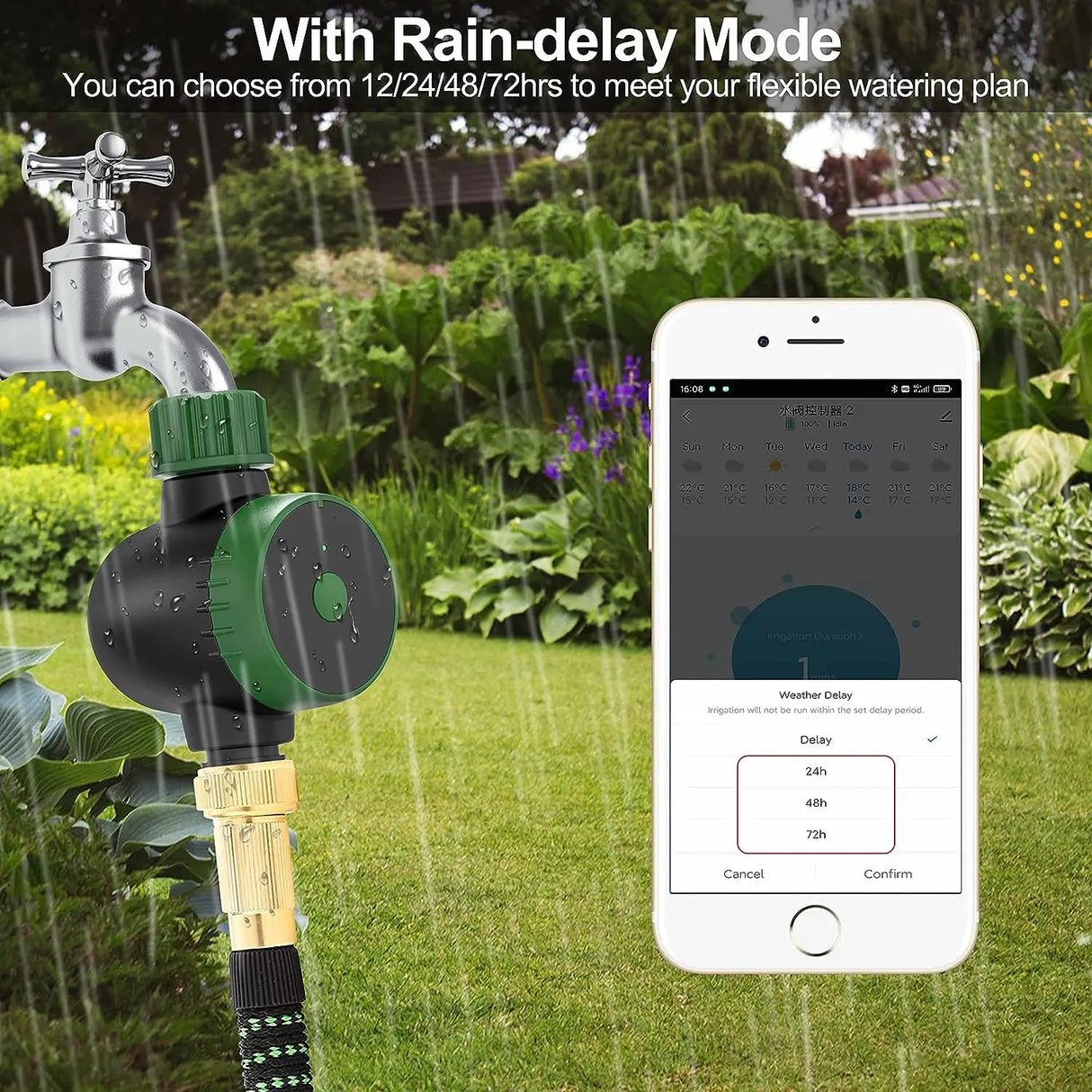 Tuya Wifi Automatic Irrigation Timer Smart Garden Watering Timer Ip65 Bluetooth Water Timer Equipment Work for Alexa Smart Life