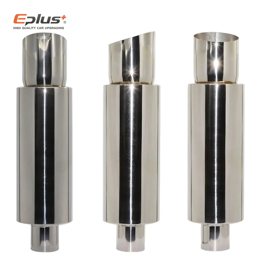 EPLUS Car Exhaust Straight Pipe Muffler Tail Pipe Universal High Quality Stainless Steel Interface 51 63 76MM Exhaust System End